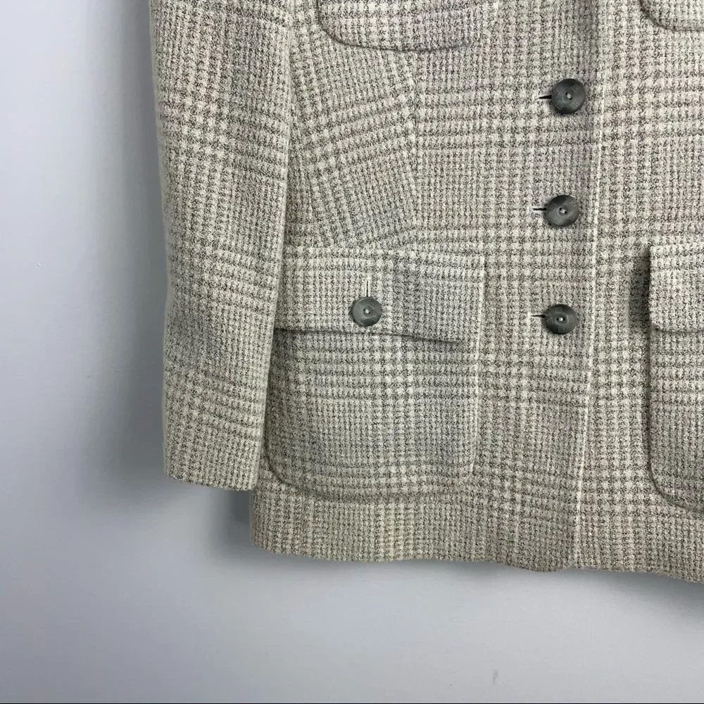 Escada Plaid Wool Blend Blazer - Picture 3 of 13